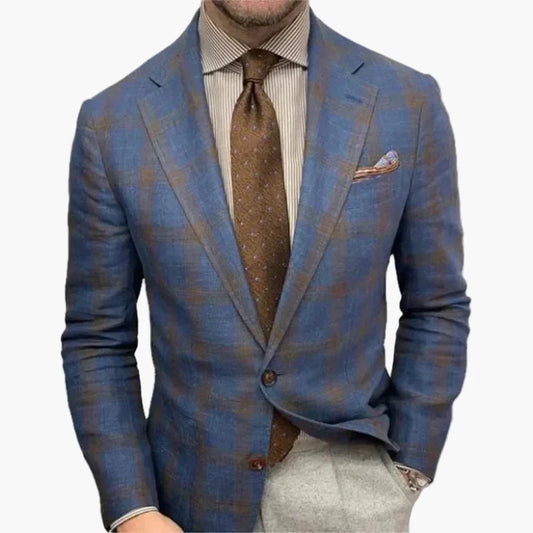 Men's Blazer Modern Checked Business-Casual Style