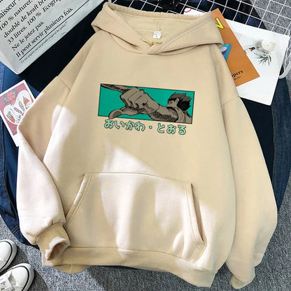 Hoodie with graphic print, long sleeves, hood, and kangaroo pocket