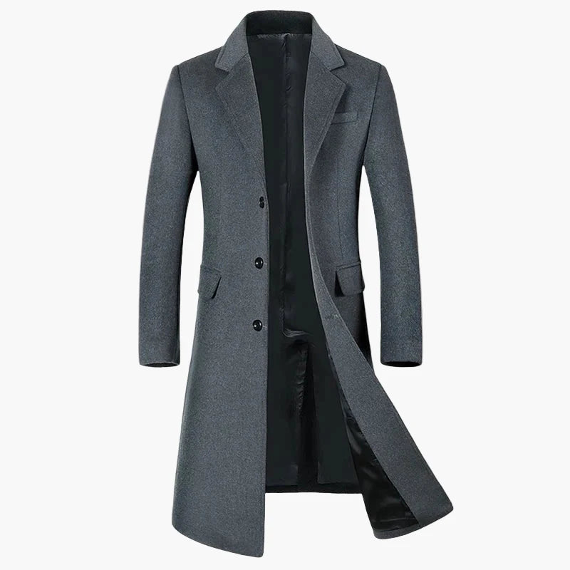 Men's Classic Winter Long Coat – Elegant Business and Casual Style