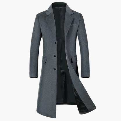 Men's Classic Winter Long Coat – Elegant Business and Casual Style