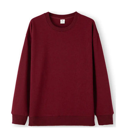 Unisex long-sleeve crew-neck basic sweater in various colors