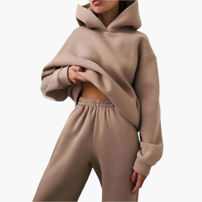 Women's Oversize Jogging Suit Set Hoodie & Jogging Pants – Comfortable Casual Look for Home and On the Go
