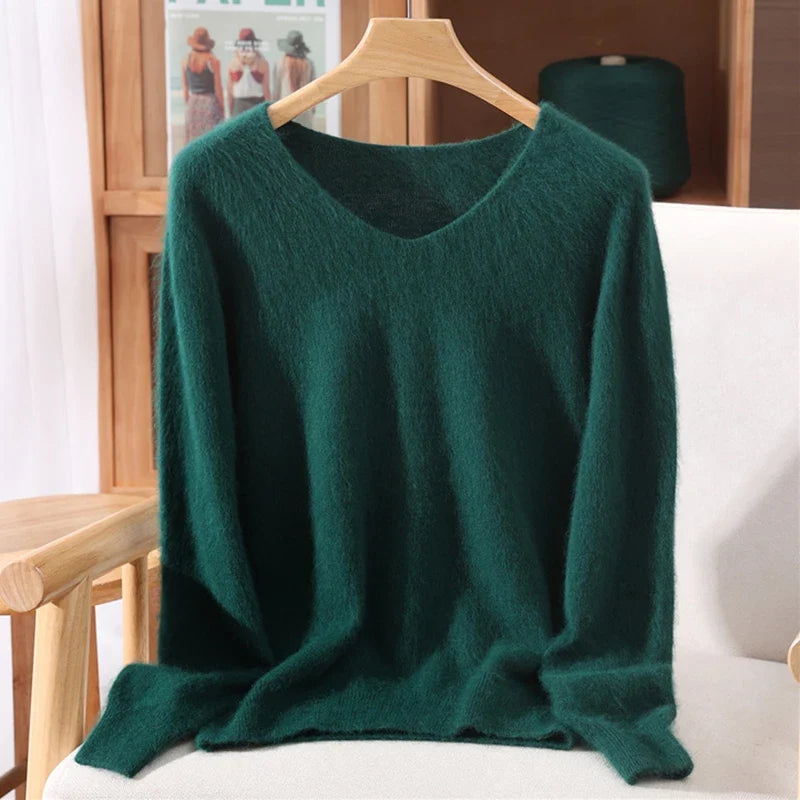 Soft V-Neck Long-Sleeve Sweater