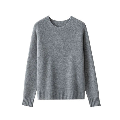 Women's Crew-Neck Sweater Long-Sleeve Basic Knit Sweater
