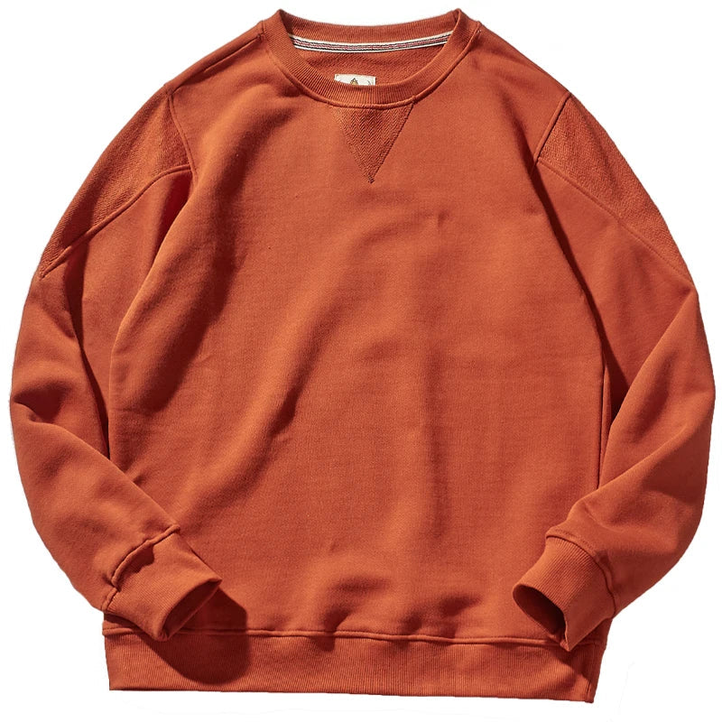 Unisex Long-Sleeve Crew-Neck Sweatshirt Cotton-Look Casual Sweater