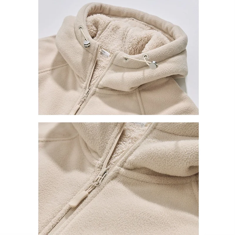 Unisex Kapuzenjacke mit Reißverschluss, Fleece-gefüttert, Winter