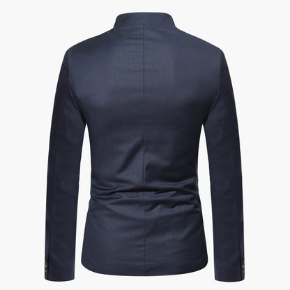 Men's Stand Collar Jacket Modern Business Elegant Casual Blazer