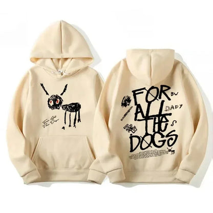Hoodie mit Kapuze & Print vorne und hinten, Kängurutasche