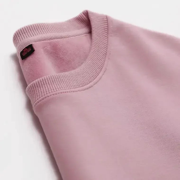 Unisex Long-Sleeve Crew-Neck Sweatshirt with Soft Fleece Lining