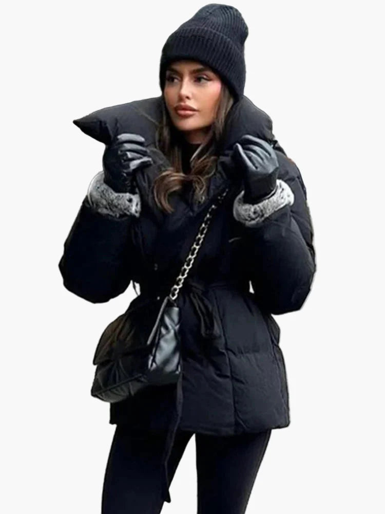 Damen Winter Steppjacke mit Gürtel – Modische, warme Jacke für Alltag & City