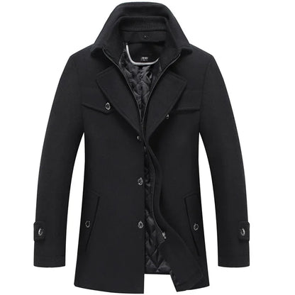 Men's Winter Coat Classic Modern – Elegant Casual and Business Coat with Stand-up Collar