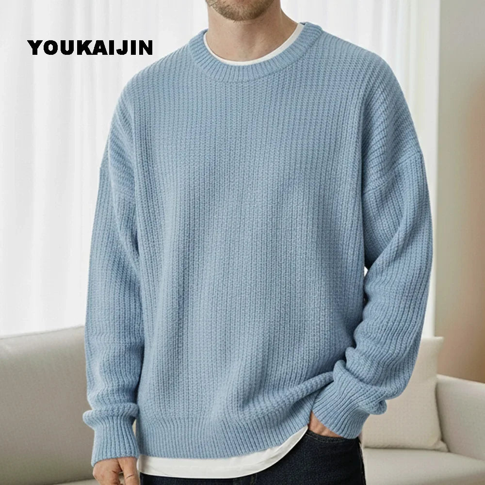 Men's chunky-knit sweater, crew neck, relaxed fit