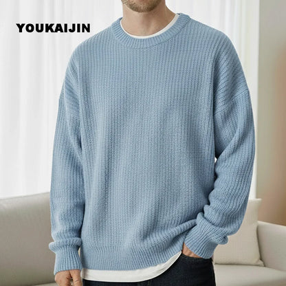 Men's chunky-knit sweater, crew neck, relaxed fit