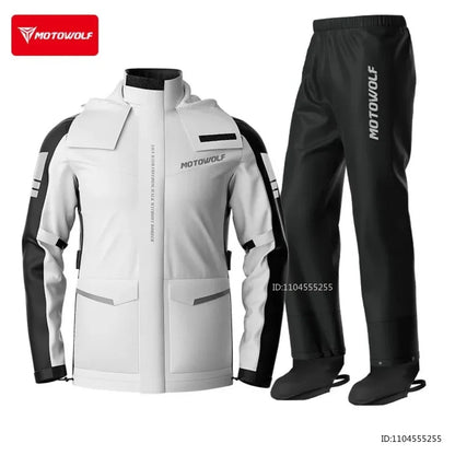 Unisex motorcycle rain suit, rain pants & rain jacket with hood
