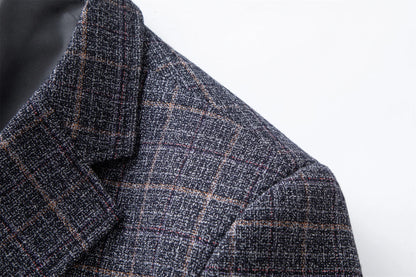 Men's Business Casual Checked Blazer – Modern Blazer Design for Office & Leisure
