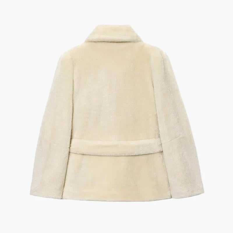 Damen Luxus-Kurzmantel mit Gürtel – Eleganter Alltags- und Anlass-Look