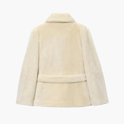 Damen Luxus-Kurzmantel mit Gürtel – Eleganter Alltags- und Anlass-Look