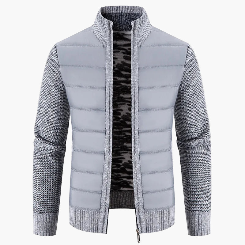 Men's quilted jacket with knitted sleeves – fashionable transitional jacket for everyday and leisure use