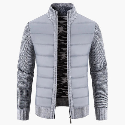 Men's quilted jacket with knitted sleeves – fashionable transitional jacket for everyday and leisure use