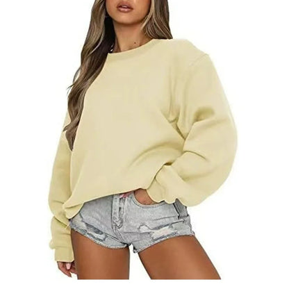 Women's Oversized Crew-Neck Long-Sleeve Sweatshirt