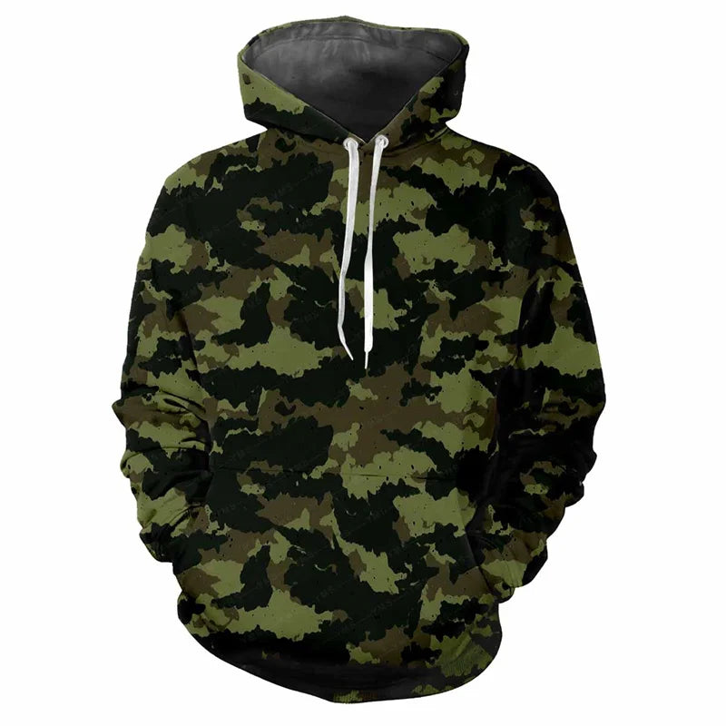 Kapuzenpullover Herren/Unisex Camouflage Muster mit Kängurutasche