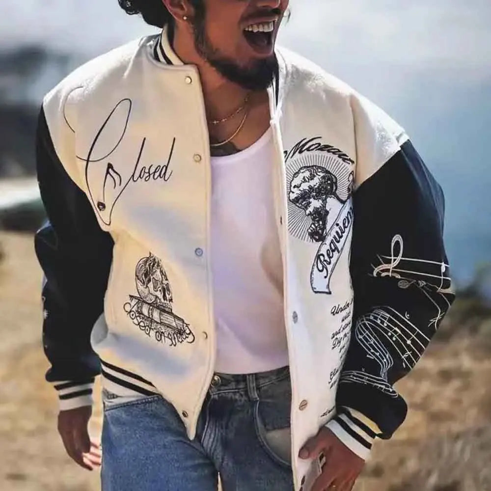 Varsity College Jacke mit Stickereien und Schriftzug Herren