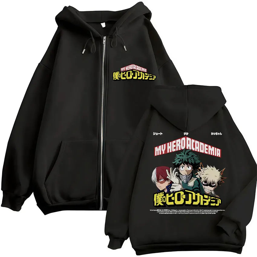 Unisex Kapuzenpullover mit Reißverschluss und Motivdruck
