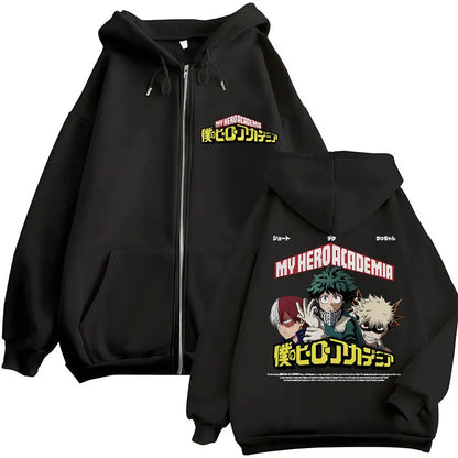 Unisex Kapuzenpullover mit Reißverschluss und Motivdruck