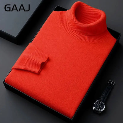 Men's turtleneck sweater long sleeve fine-knit sweater