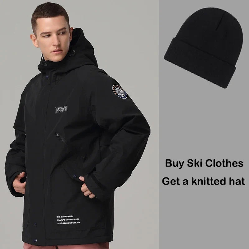 Unisex winter jacket with hood for snow & sports - multicolored