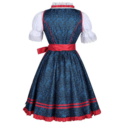 Dirndl mit Schürze Trachtenkleid traditionell Spitzenbluse Mieder Oktoberfest