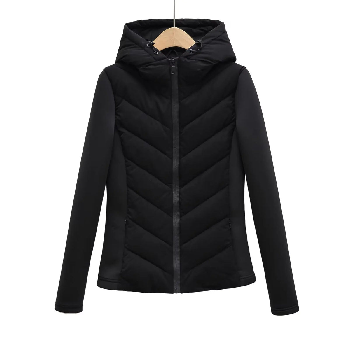 Damen Steppjacke mit Kapuze und Reißverschluss – Übergangsjacke