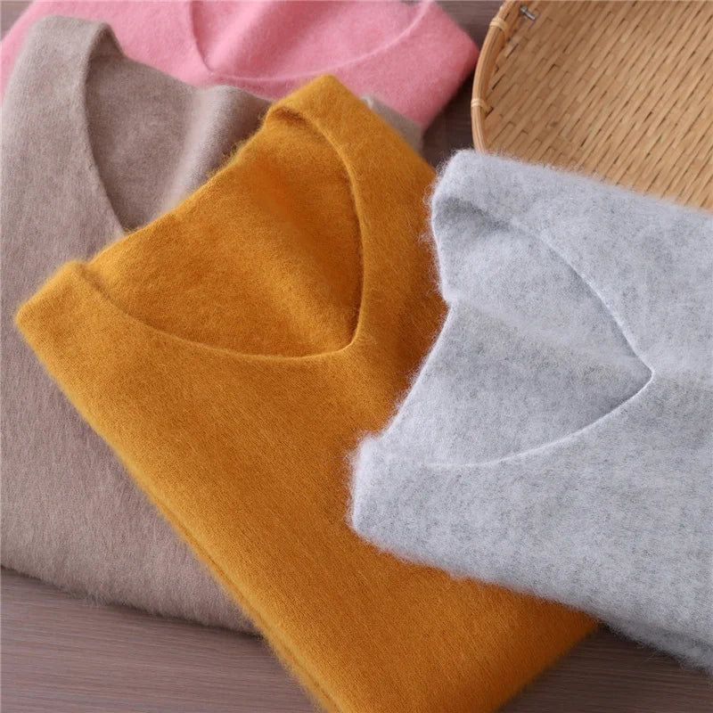 Soft V-Neck Long-Sleeve Sweater