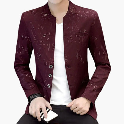 Men's Modern Slim Fit Blazer with Pattern for Business and Leisure