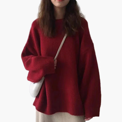Damen Oversize Pullover Strickpullover – Lässiger Winter Look, Bequem für Alltag und Freizeit