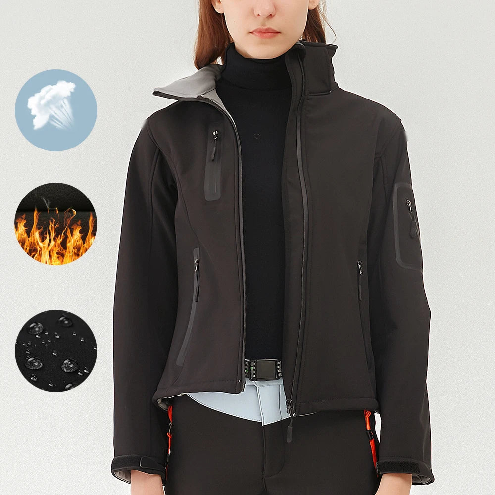 Damen Softshelljacke wasserabweisend atmungsaktiv mit Reißverschlusstaschen