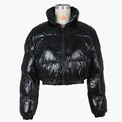 Women's Shiny Short Quilted Jacket – Fashionable Trend Jacket for Everyday and Going Out