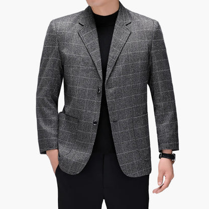 Men's Blazer Modern Checked Business Casual Elegant