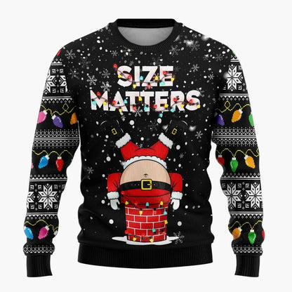 Herren Lustiger Ugly Christmas Sweater – Santa Claus Ho Ho Ho Weihnachtspullover mit frechem Motiv