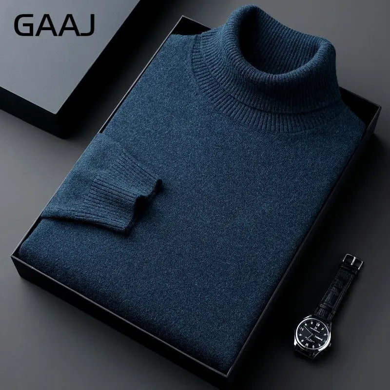 Men's turtleneck sweater long sleeve fine-knit sweater