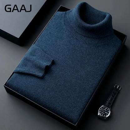 Men's turtleneck sweater long sleeve fine-knit sweater
