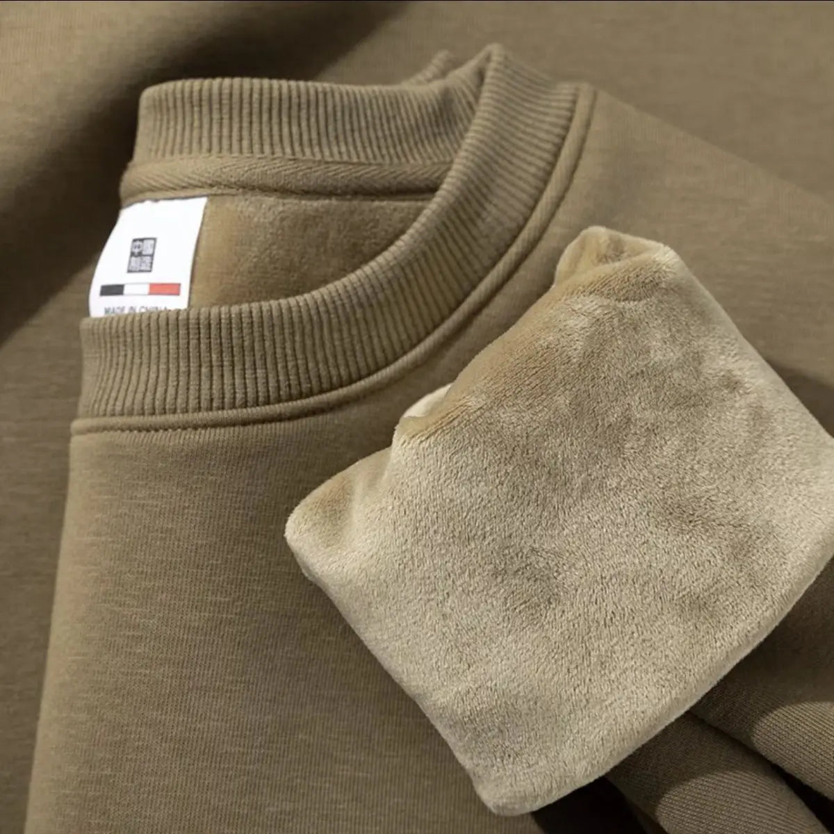 Unisex Langarm Sweatshirt gefüttert Rundhals einfarbig