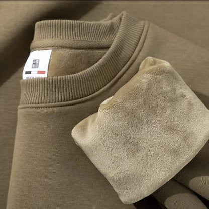 Unisex Langarm Sweatshirt gefüttert Rundhals einfarbig