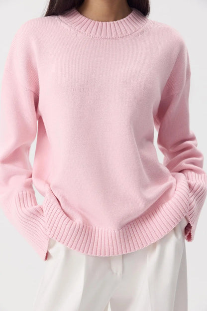 Women's oversized sweater, crew neck, long sleeves