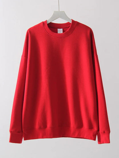 Unisex Basic Crew-Neck Long-Sleeve Sweatshirt Pullover in Various Colors
