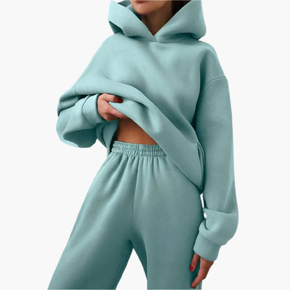 Women's Oversize Jogging Suit Set Hoodie & Jogging Pants – Comfortable Casual Look for Home and On the Go