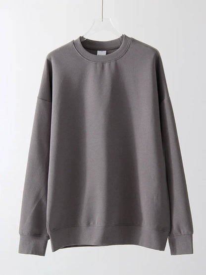 Unisex Basic Crew-Neck Long-Sleeve Sweatshirt Pullover in Various Colors