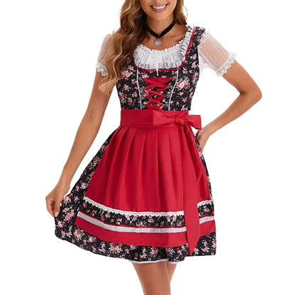 39BB Beer costume, dirndl, dress, blouse, apron, German Bavarian Oktoberfest costume set