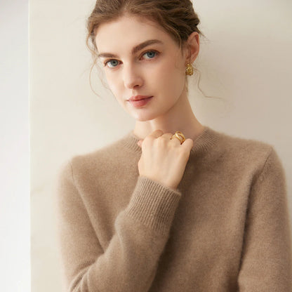 Damen Pullover Rundhalsausschnitt Langarm Weiches Material