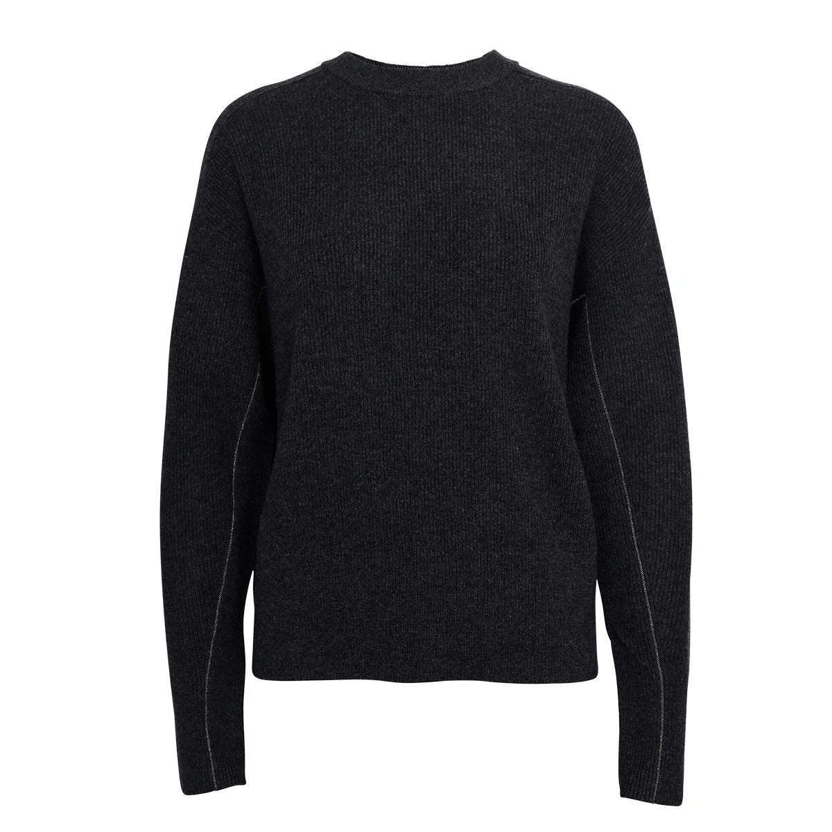 Women's ribbed crew-neck long-sleeve sweater